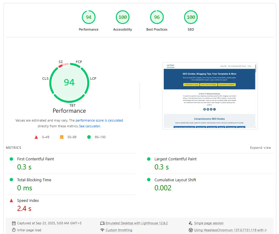 What is Website Speed Optimization? 1 Screenshot of Google Page Speed Insights tool - Core Web Vitals