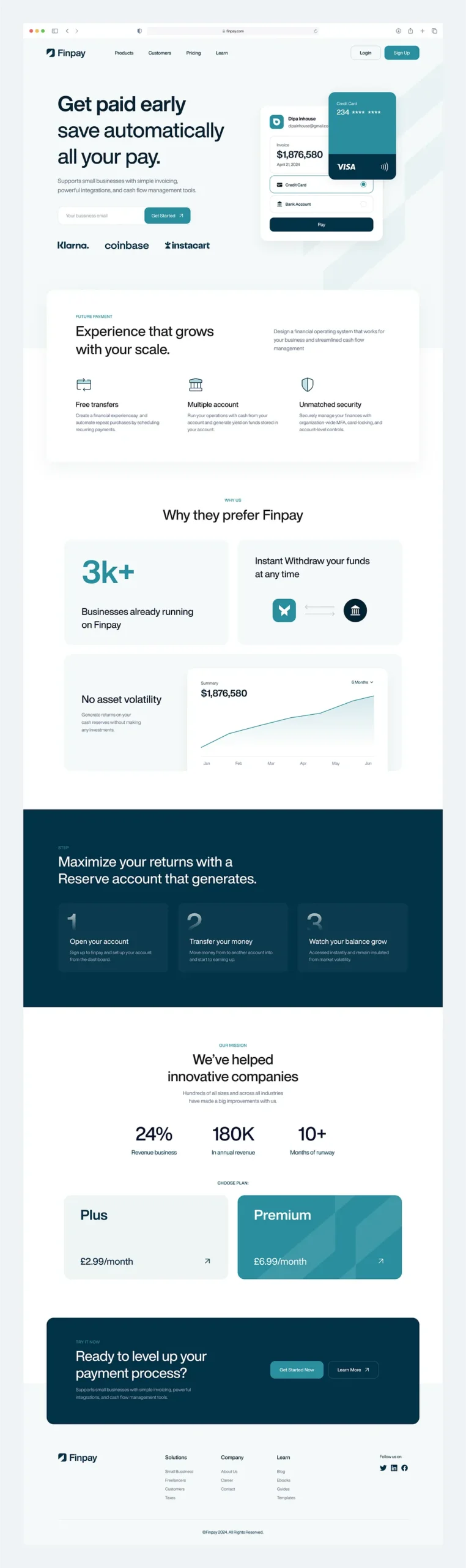 Full-page fintech saas website design from the LyfTech portfolio